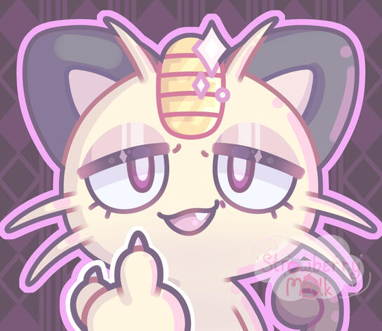Bird Flippin' Meowth Peeker Sticker