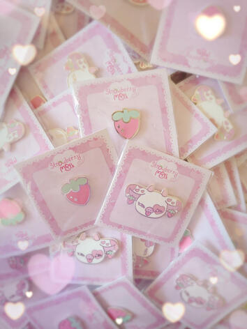 Strawberry Cow & Strawberry Pins
