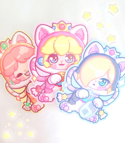 Lucky Cat Princess Trio Stickers